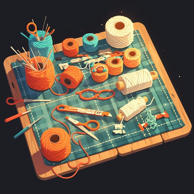 Materiale pentru vîsărit: aţe, nasturi, pânză